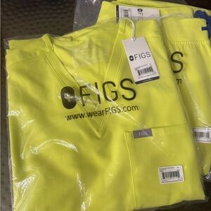 Figs Bright neon scrub set